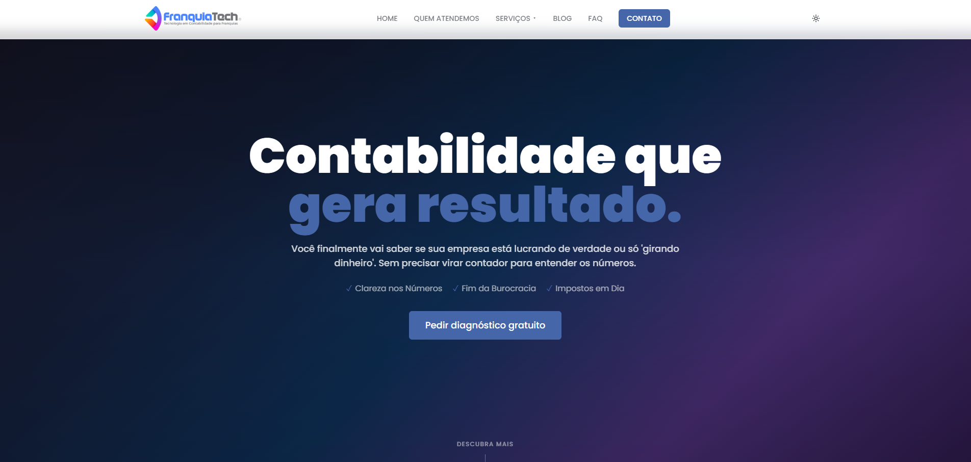 FranquiaTech - Site institucional para contabilidade de franquias